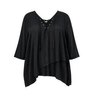 Avenue 3/4 Sleeve V-Neck Tie Tunic Blouse – Size 26/28